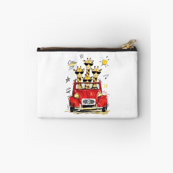 Item preview, Cool Crew Giraffes in Classic Red Car – Fun Hand-Drawn Animal Art designed and sold by RamyGallery.