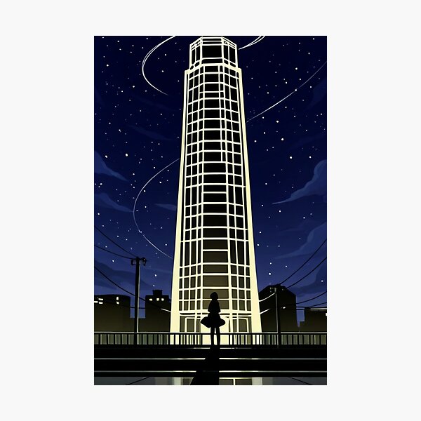 Item preview, Anime - Silhouette Bridge Night City Lights designed and sold by AnimeShin.