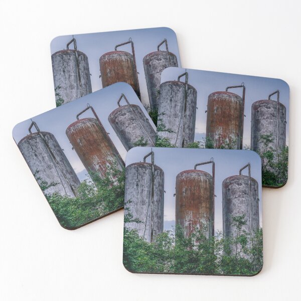 Item preview, Abandoned Storage Tanks — Industrial Decay Photography Print designed and sold by Rabee Khalil Photography.