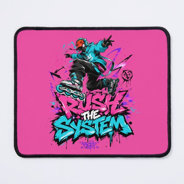 Item preview, Rush The System Urban Graffiti Roller Skater Art designed and sold by SnazzyStudio1 .