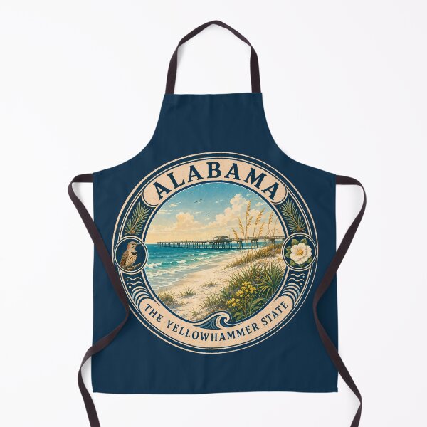 Item preview, Alabama Landscape Illustration Travel Art Badge designed and sold by KrisSidDesigns.