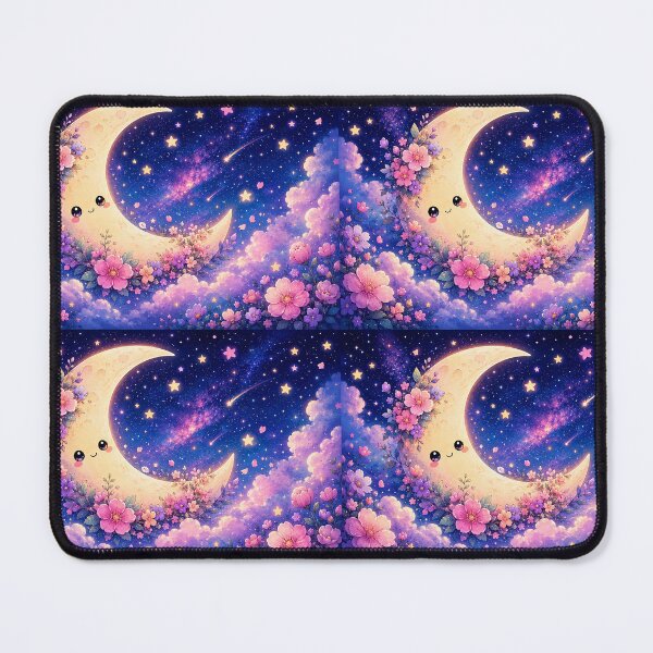 Item preview, Moon with kawaii flowers designed and sold by LIMAO-BRAZIL.