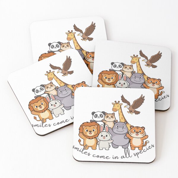 Item preview, Smiles Come in All Species — Cute Animal Group Cartoon Gift designed and sold by DonnaRaine.