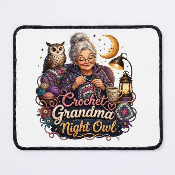 Item preview, Crochet Grandma Night Owl Yarn Lover designed and sold by Mosslume Studio.