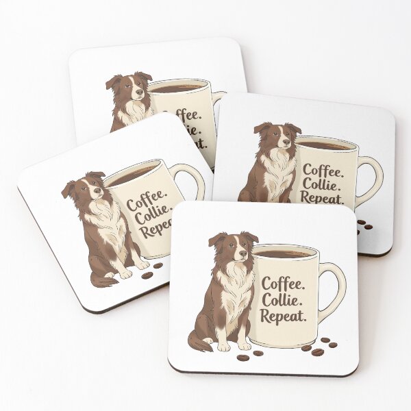 Item preview, Coffee Collie Repeat Dog Lover Design designed and sold by MJ ART.