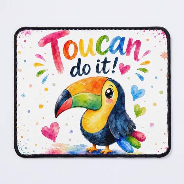 Item preview, Toucan Do It! – Cute Rainbow Toucan Watercolor Illustration designed and sold by LittleGinnyArt.