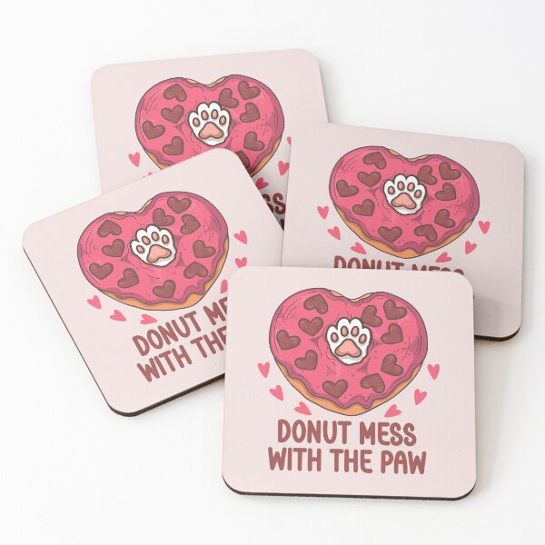 Item preview, Donut Mess With The Paw - Funny Cat Pun Heart Doughnut designed and sold by the-Z3nith.