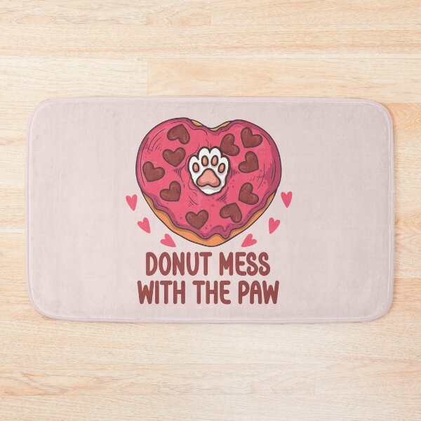 Item preview, Donut Mess With The Paw - Funny Cat Pun Heart Doughnut designed and sold by the-Z3nith.