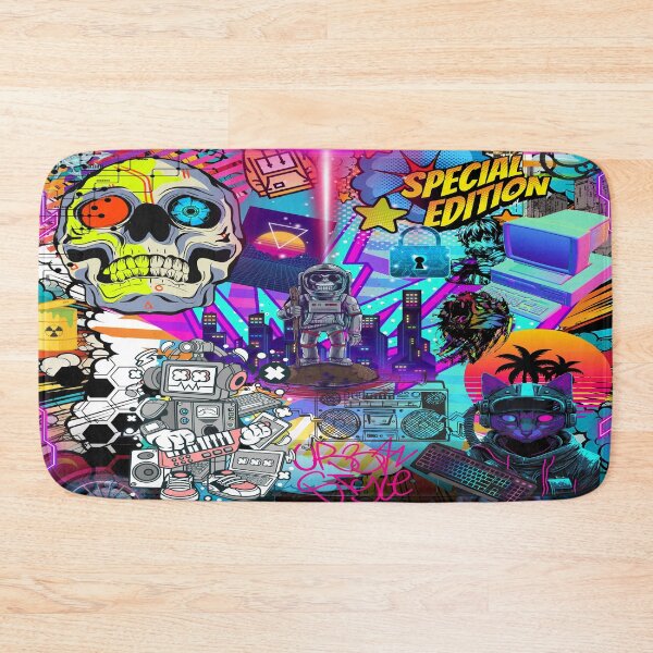 Item preview, Cyberpunk Gamer Stickerbomb Neon Comic Book Pop Art designed and sold by Side By Side Studio.