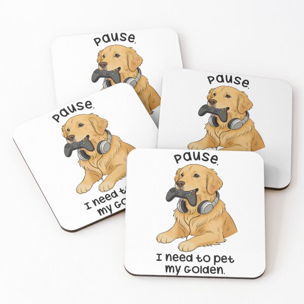 Item preview, Gaming Golden Retriever Pause Mode Design designed and sold by MJ ART.