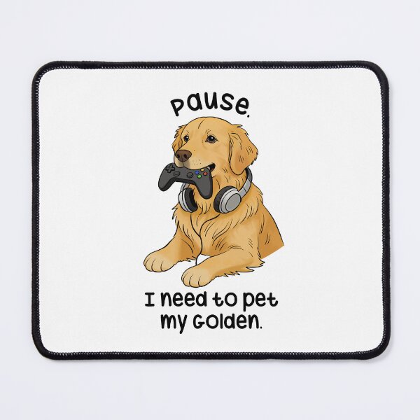 Item preview, Gaming Golden Retriever Pause Mode Design designed and sold by MJ ART.