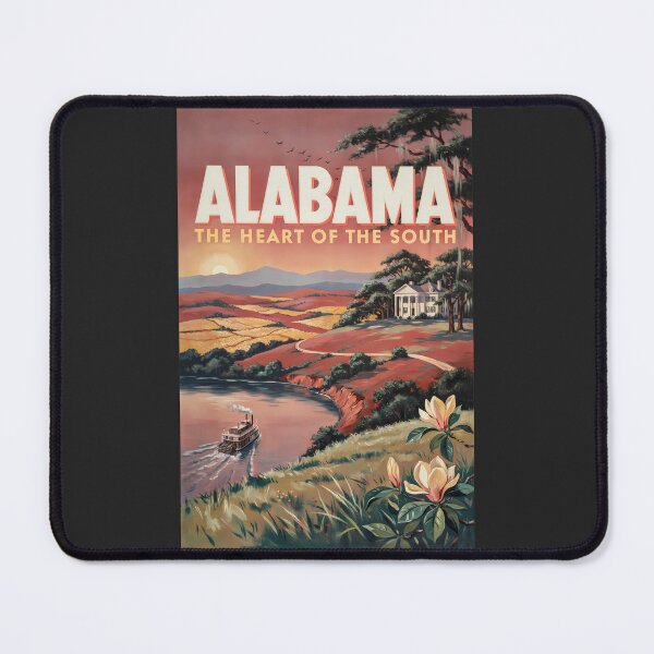 Item preview, Alabama River Boat Illustration Travel Art Vintage designed and sold by KrisSidDesigns.