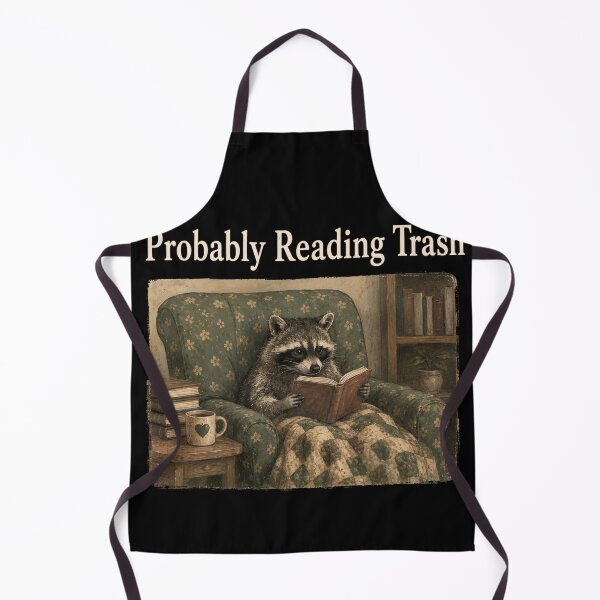 Item preview, Probably Reading Trash Raccoon Cozy Reader Literary Humor Cottagecore Book Lover designed and sold by VGAfanatic.