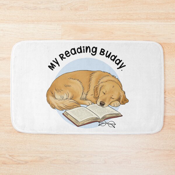 Item preview, Golden Retriever Reading Buddy Illustration designed and sold by MJ ART.