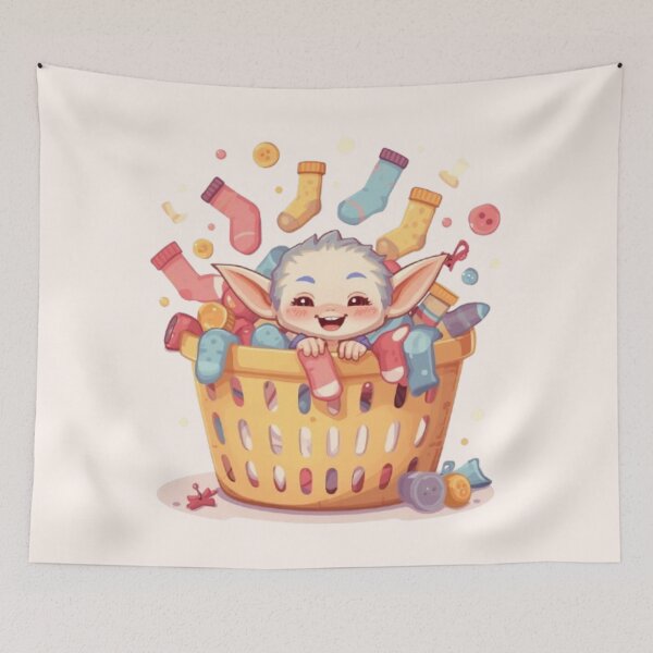 Item preview, Lost Sock Goblin Sticker | Funny Laundry Monster Kawaii Design designed and sold by Stylestickers55.