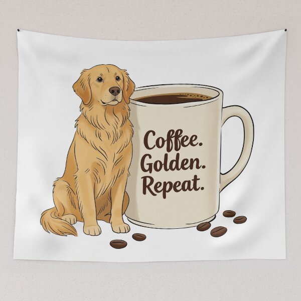 Item preview, Coffee Golden Repeat Retriever Design designed and sold by MJ ART.