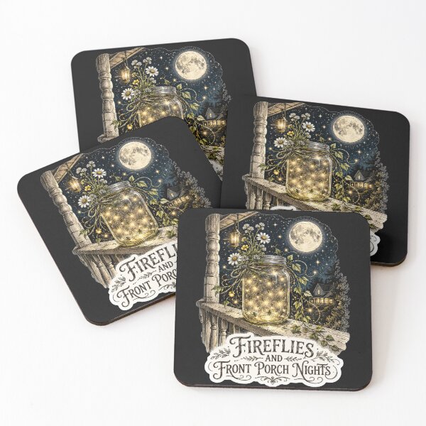 Item preview, Fireflies And Front Porch Nights Mason Jar Moonlit Art Summer Nostalgia Gift for Nostalgia Lovers designed and sold by Nightarel.