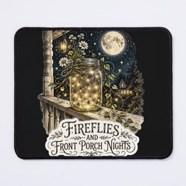 Item preview, Fireflies And Front Porch Nights Mason Jar Moonlit Art Summer Nostalgia Gift for Nostalgia Lovers designed and sold by Nightarel.