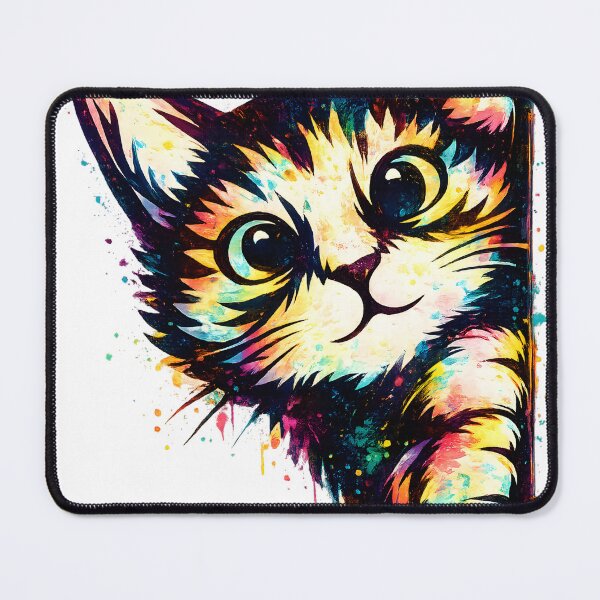 Item preview, Cute Peekaboo Kitten Watercolor | Colorful Cat Splash Art for Cat Lovers designed and sold by Santuário da Bicharada.
