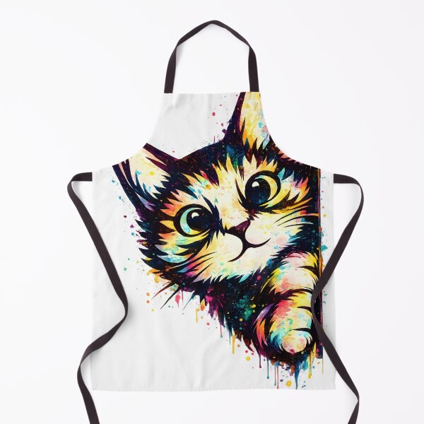 Item preview, Cute Peekaboo Kitten Watercolor | Colorful Cat Splash Art for Cat Lovers designed and sold by Santuário da Bicharada.