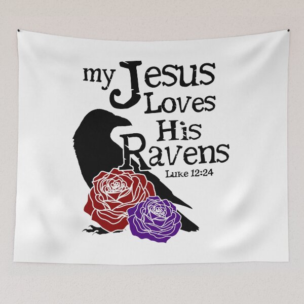 Item preview, Raven and Roses Luke 12:24 Faith Illustration designed and sold by Alondra.