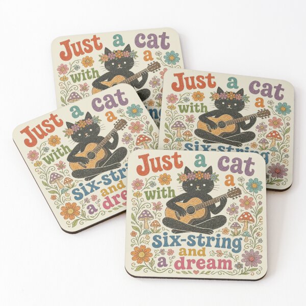 Item preview, Hippy Cat Guitar Music Lover designed and sold by Reverie & Roses.