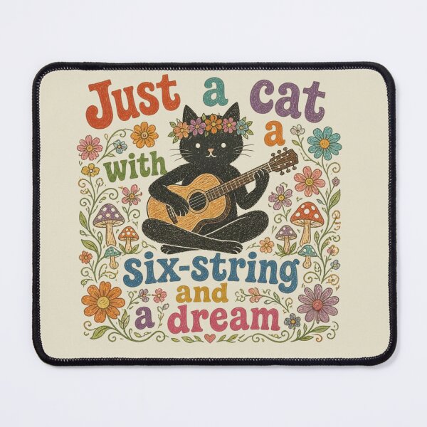 Item preview, Hippy Cat Guitar Music Lover designed and sold by Reverie & Roses.
