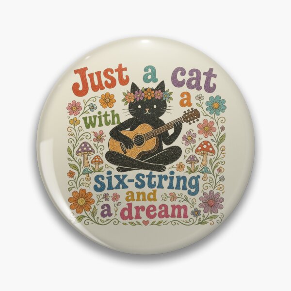 Item preview, Hippy Cat Guitar Music Lover designed and sold by Reverie & Roses.