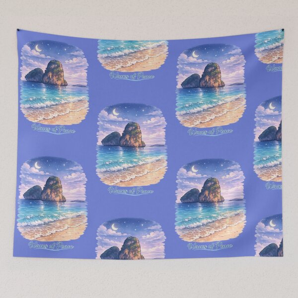 Item preview, Waves of Peace – Serene Beach Landscape Twilight Ocean Art designed and sold by EdgeSphere.