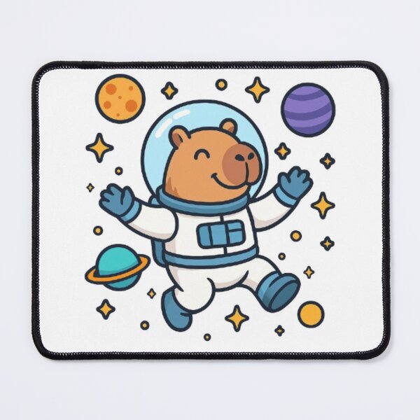 Item preview, Happy capybara floating in the space designed and sold by BioFaStore.