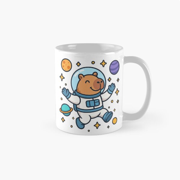 Item preview, Happy capybara floating in the space designed and sold by BioFaStore.
