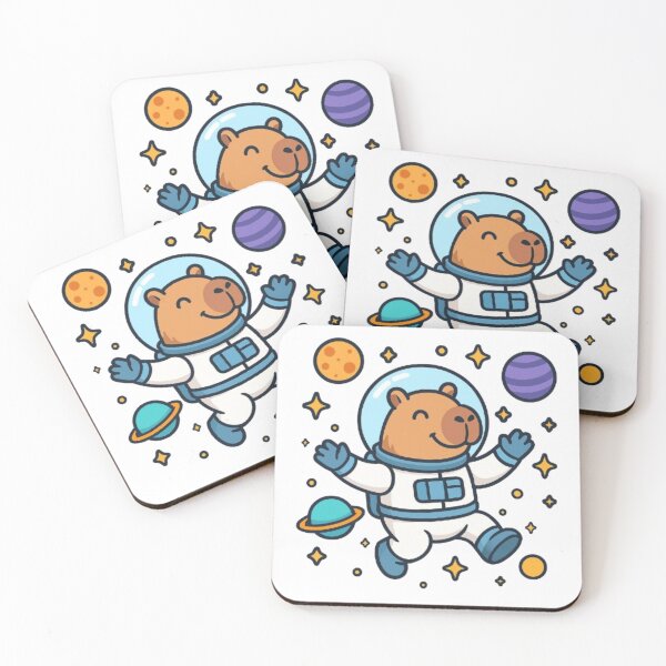 Item preview, Happy capybara floating in the space designed and sold by BioFaStore.