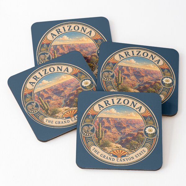 Item preview, Arizona Landscape Illustration Travel Art Badge designed and sold by KrisSidDesigns.