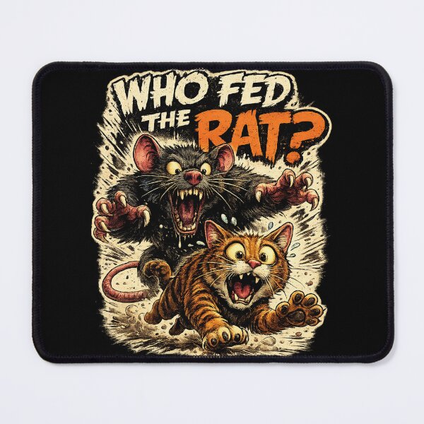 Item preview, Who fed the rat? - Funny cat & rat comic designed and sold by thirtyonestars.