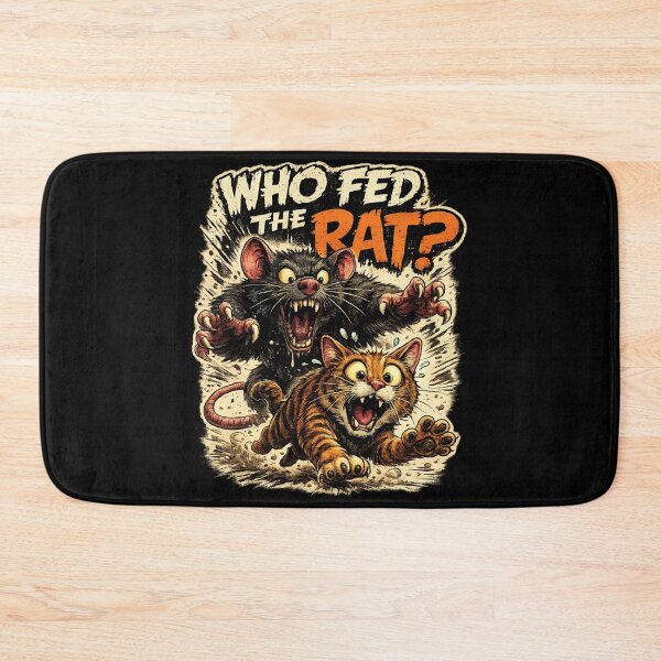 Item preview, Who fed the rat? - Funny cat & rat comic designed and sold by thirtyonestars.