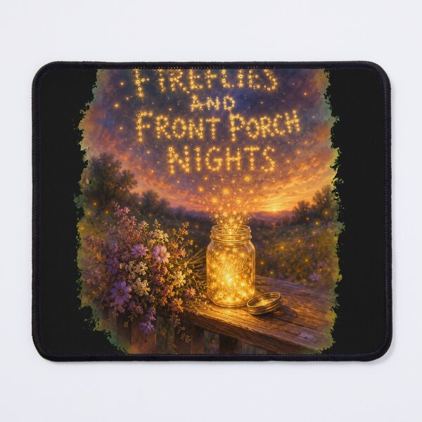 Item preview, Fireflies And Front Porch Nights Mason Jar Sunset Art Summer Nostalgia Gift for Porch Sitters designed and sold by Nightarel.