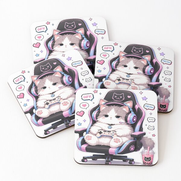Item preview, Cute Gamer Cat Art | Kawaii Gaming Kitty Digital Sticker  designed and sold by StickersHul.