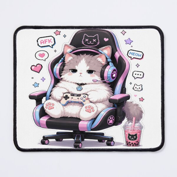 Item preview, Cute Gamer Cat Art | Kawaii Gaming Kitty Digital Sticker  designed and sold by StickersHul.