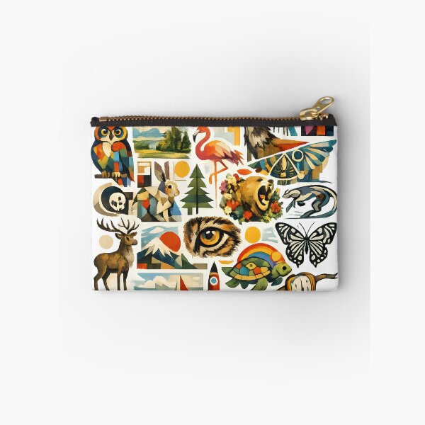 Item preview, Wildlife Nature Collage | Colorful Animal Mosaic with Forest, Ocean & Adventure Art designed and sold by Santuário da Bicharada.