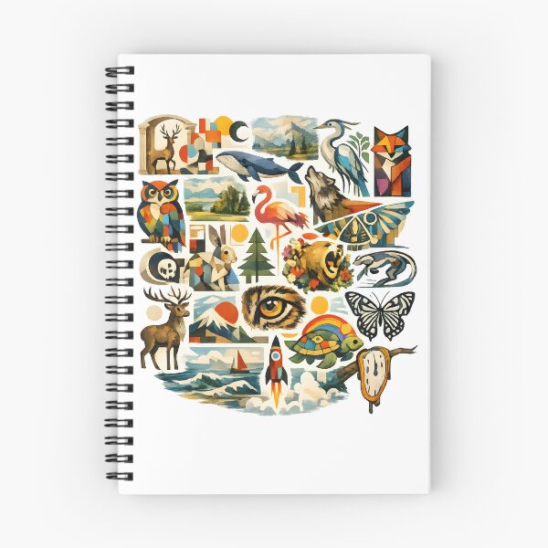 Item preview, Wildlife Nature Collage | Colorful Animal Mosaic with Forest, Ocean & Adventure Art designed and sold by Santuário da Bicharada.