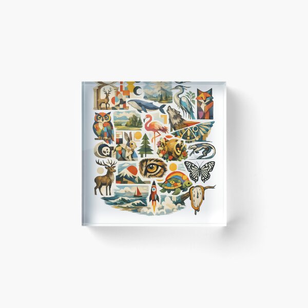 Item preview, Wildlife Nature Collage | Colorful Animal Mosaic with Forest, Ocean & Adventure Art designed and sold by Santuário da Bicharada.