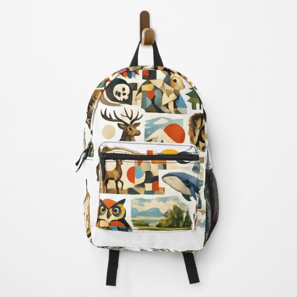 Item preview, Wildlife Nature Collage | Colorful Animal Mosaic with Forest, Ocean & Adventure Art designed and sold by Santuário da Bicharada.