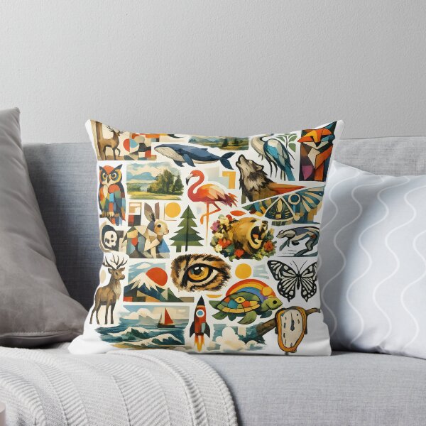 Item preview, Wildlife Nature Collage | Colorful Animal Mosaic with Forest, Ocean & Adventure Art designed and sold by Santuário da Bicharada.