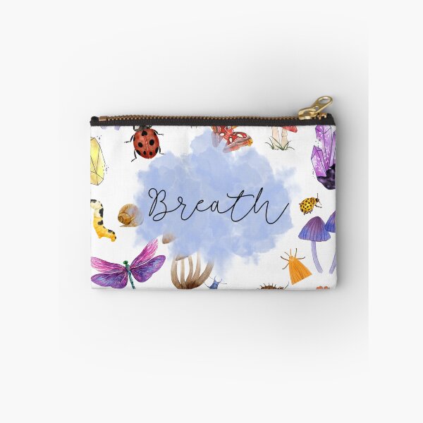 Item preview, Breathe - Watercolor Nature Mushroom Crystal Mindfulness Cottagecore Insects Wreath designed and sold by Neurospicy Trolls.