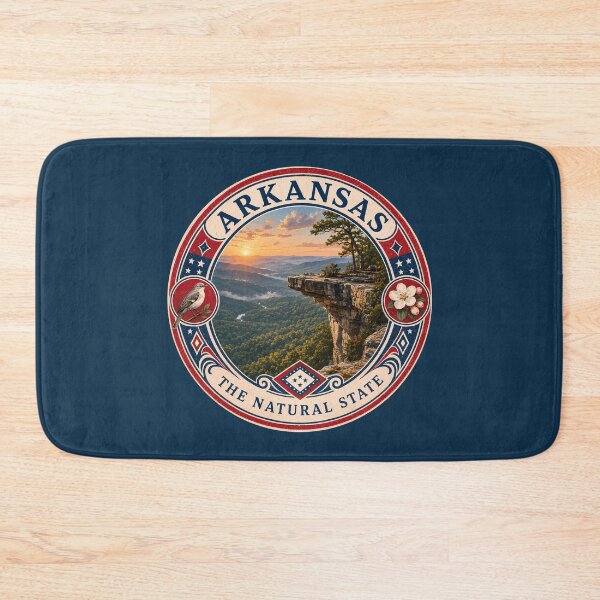 Item preview, Arkansas Landscape Illustration Travel Art Badge designed and sold by KrisSidDesigns.