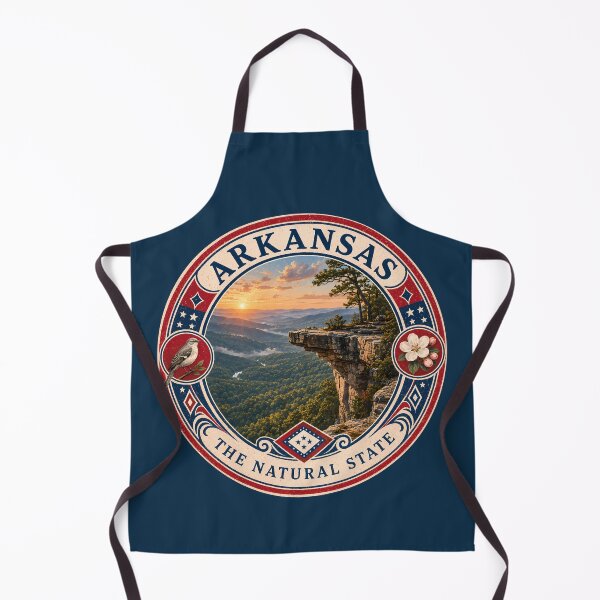 Item preview, Arkansas Landscape Illustration Travel Art Badge designed and sold by KrisSidDesigns.