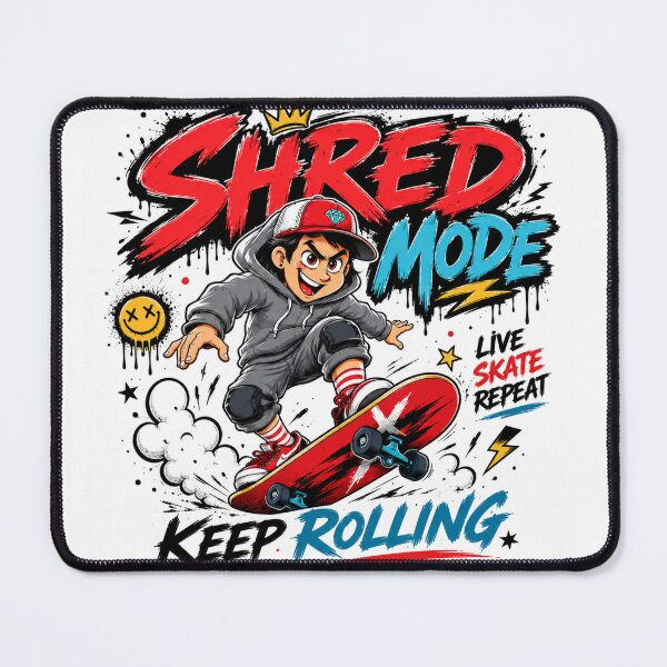 Item preview, Shred Mode Keep Rolling | Graffiti Skateboard Streetwear Cartoon T-Shirt designed and sold by ZafTeez.