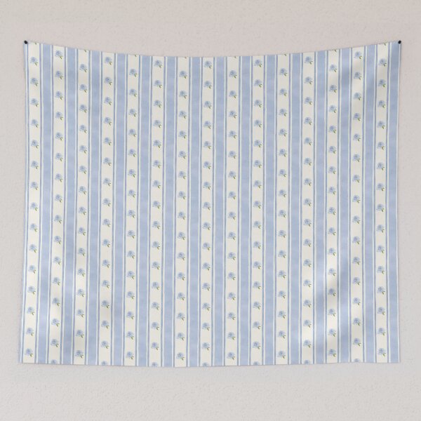 Item preview, Blue Floral Stripe Watercolour Vintage Inspired Seamless Pattern designed and sold by MyIdyllicMoment.