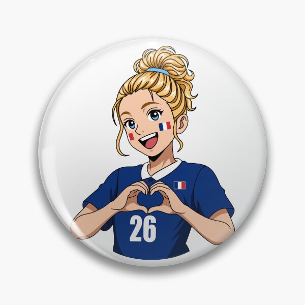 Item preview, France Football Fan Girl Heart Hands Blonde Anime designed and sold by Anne97s.