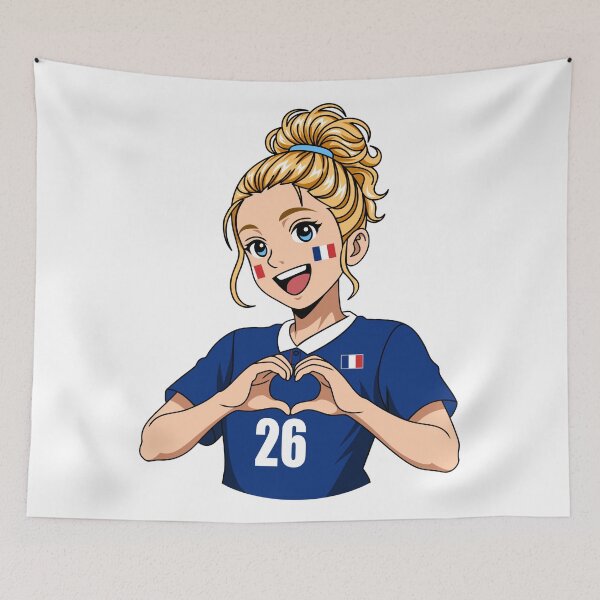Item preview, France Football Fan Girl Heart Hands Blonde Anime designed and sold by Anne97s.